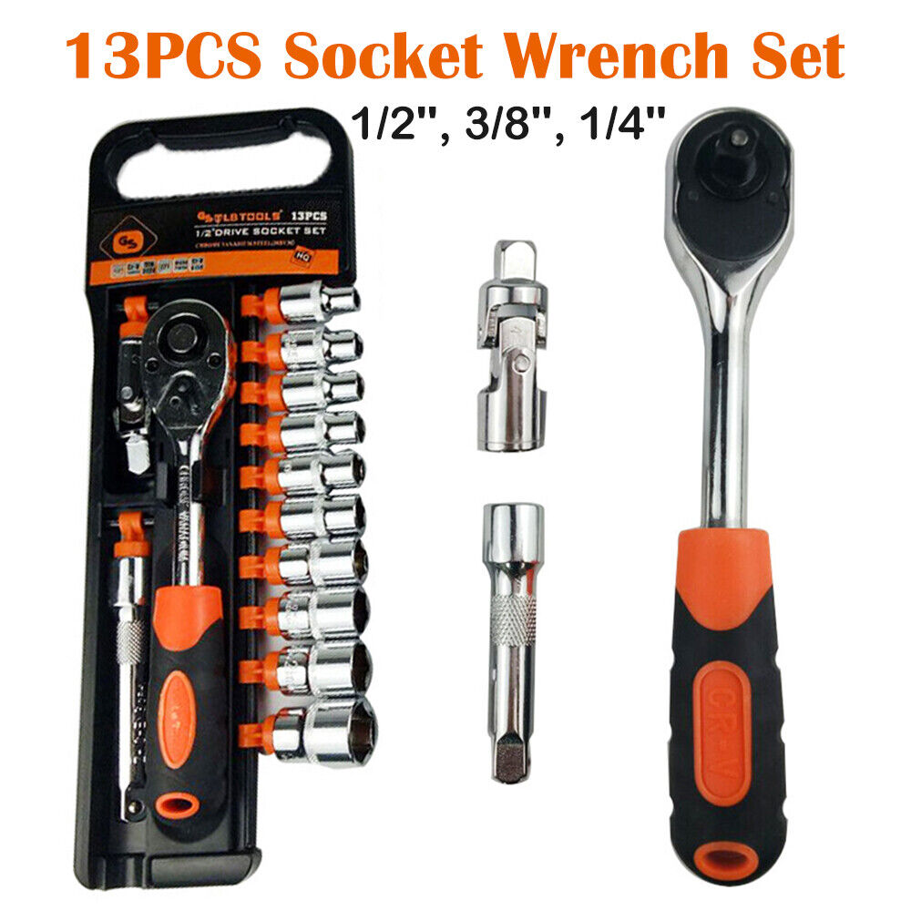 FINDER 1/2 12PCS Sleeve Ratchet Bionic Socket Hexagon Car Wrench Spanner Set